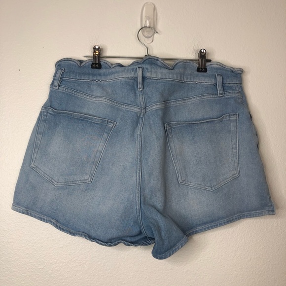 Frame Denim shorts scalloped edge high rise wright light wash casual summer - Picture 3 of 10
